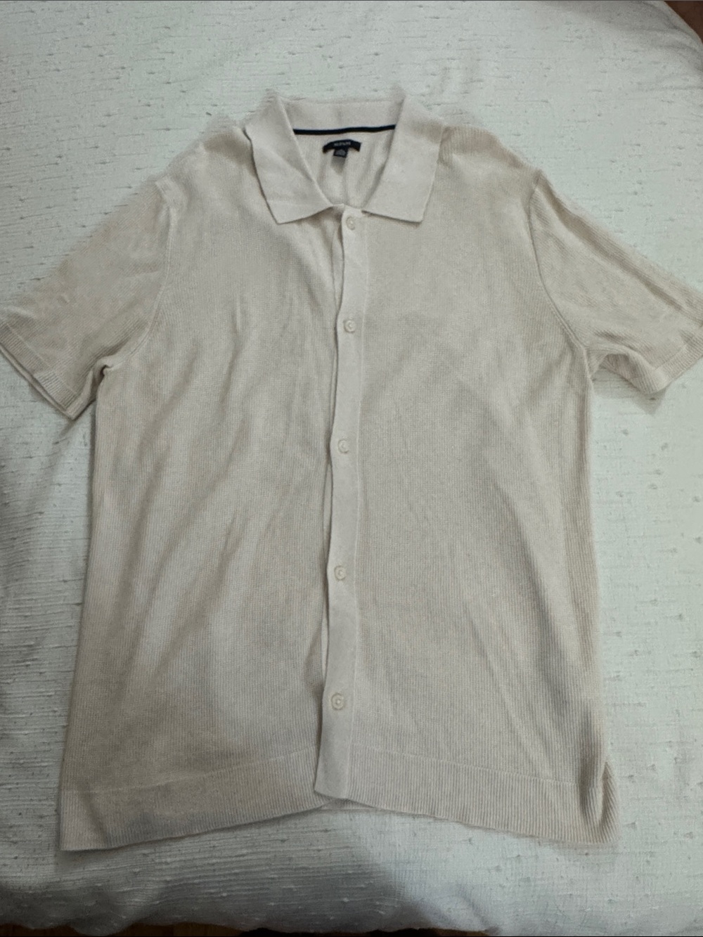 Alfani Men's Short-Sleeve Button-Down Shirt in Cream